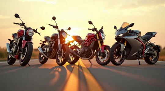 Moto moderne et variée illustrant un ADN unique de constructeur, symbolisant la diversité et la passion des motos idéales