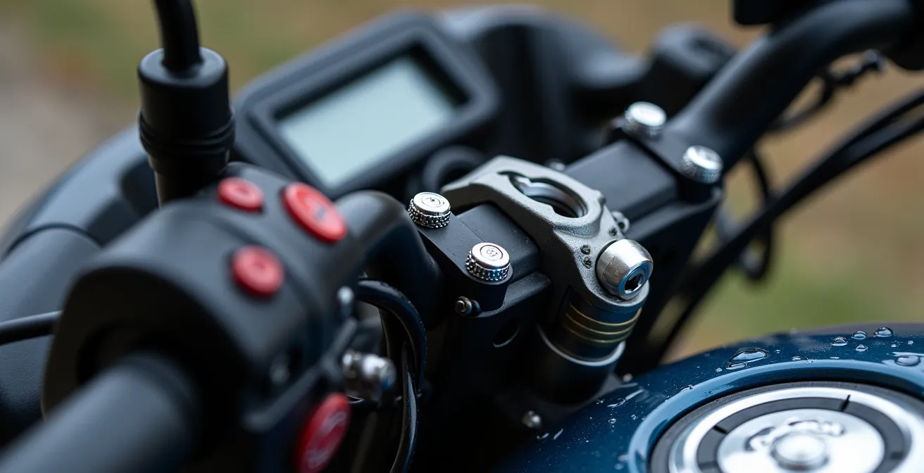 Support GPS verrouillable monté sur guidon de moto avec système antivol