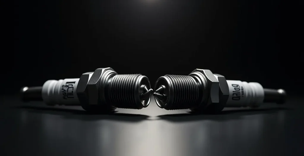 Comparaison visuelle entre bougie standard et iridium avec focus sur les électrodes Comparaison visuelle entre bougie standard et iridium avec focus sur les électrodes